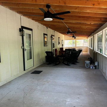 interior of the screened porch
