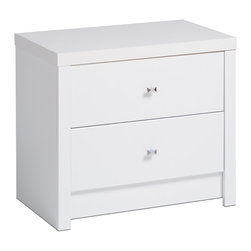 Prepac Calla 2-Drawer Nightstand in Pure White - Nightstands And Bedside Tables