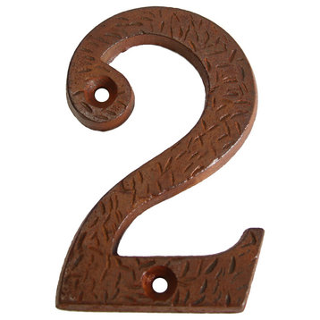 RCH Hardware Iron Rustic Country House Number, 3-Inch, Various Finishes, Rust, 2
