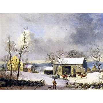 George Henry Durrie A Winter in the Country- Farmyard Wall Decal