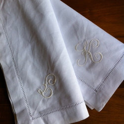 Classic Linen Dinner Napkins with Monogram - Napkins