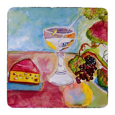 Betsy Drake Wine & Cheese Coaster Set of 4