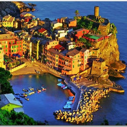Dusk at Vernazza Outdoor Canvas Art - Artwork