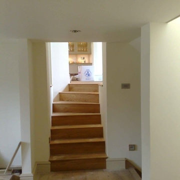Glass wood balcony and extension, refurbishment of Cotswold stone house