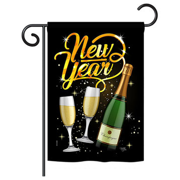 Cheers To Happy New Year Winter Double-Sided Flag, 13"x18.5"