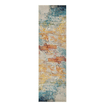 Nourison Celestial Modern Abstract Area Rug, Sealife, 2'2"x10' Runner