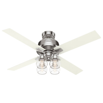 Hunter 52" Viven Brushed Nickel Ceiling Fan, LED Light and Remote Control