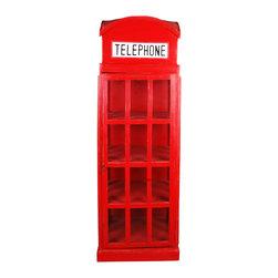 Sunset Trading Cottage English Phone Booth Cabinet - Display And Wall Shelves 