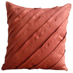 The HomeCentric - Orange Textured Pintucks 16x16 Faux Suede Fabric Pillow Cover, Contemporary Rust - Contemporary Rust is an exclusive 100% handmade decorative pillow cover designed and created with intrinsic detailing. A perfect item to decorate your living room, bedroom, office, couch, chair, sofa or bed. The real color may not be the exactly same as showing in the pictures due to the color difference of monitors. This listing is for Single Pillow Cover only and does not include Pillow or Inserts.