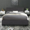 Camden Isle Abbey Gray Fabric Queen Bed with Complete Slat System