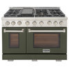 Professional 48" Double Oven Range, Grill/Griddle, Olive Green, Natural Gas