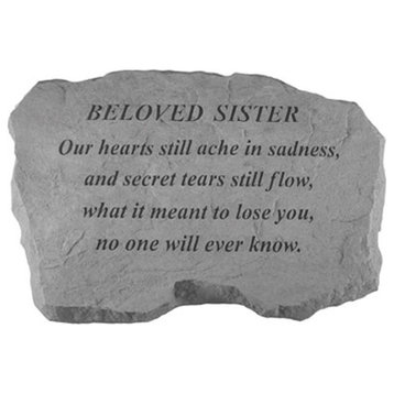 "Beloved Sister- Our Hearts Still Ache" Memorial Garden Stone