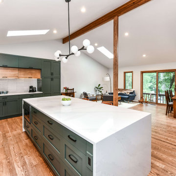 Reston Contemporary Kitchen, Bar & Powder Room Remodel