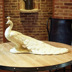 Ceramic Ivory Peacock - Home Decor