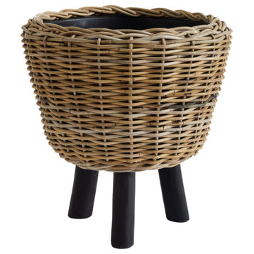 Woven Rattan Dry Basket Plant Riser 21.25"