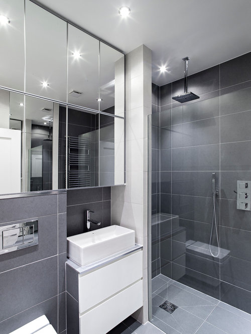Gray Bathroom  Tiles Houzz 