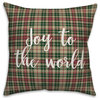 Joyeux Noel, Tartan Plaid 18x18 Throw Pillow Cover