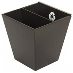 Great Useful Stuff - Dual Waste and Recycle Bin, Black Leatherette - Our Dual Waste and Recycle Bins are the best of both worlds. Get rid of ugly plastic waste bins and add a touch of luxury to your home. Our Bins make it easy to recycle with the built-in and removable recyclable insert. The Bins are designed to look great in any home office, bathroom, kitchen, or bedroom. Our Bins are crafted from Eco-Friendly Bamboo or Black Leatherette, and measure 10" L x 10" W x 10.5" H with a painted MDF insert for recyclables.