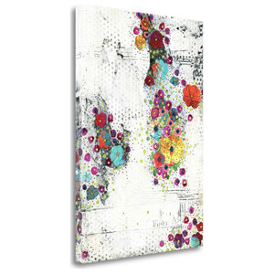 16X24 Sarah Ogren Yellow Flowers Abstract Gallery Wrapped Canvas 16X24 Sarah Ogren Yellow Flowers Abstract Gallery Wrapped Canvas