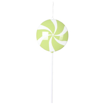 Vickerman 26" Green Flat Round Lollipop on stick.