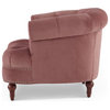 La Rosa 42" Chesterfield Tufted Accent Chair, Dusty Pink Velvet