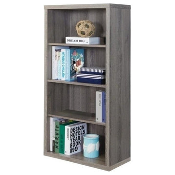 Atlin Designs 4 Shelf Bookcase with Adjustable Shelf in Dark Taupe