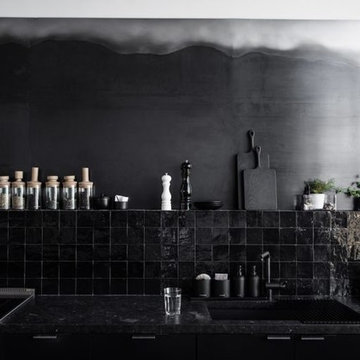 sleek zellige in nicole hollis' monochromatic san francisco kitchen redesign