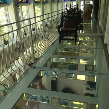 Interior balcony w/suspended mirrors