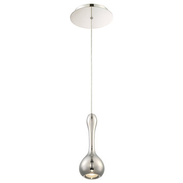 Modern Forms Acid LED Round Bottom Pendant with Canopy, Polished Nickel