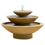 Campania - Cascade Outdoor Water Fountain, Aged Limestone - The Cascade Outdoor Fountain is sure to be the addition to your garden. Simple, yet magnificent the cascade fountain features water spouting out from the center of the top basin gracefully overflowing the top bowl into the second and then into the grand basin below. The fountain is produced in natural cast stone. Unless requested in natural color, the fountain is finished in one of unique patinas or acid stains. No two pieces will look exact alike and color may vary from picture shown. It is not a cause for return. Color shown (Travertine) is available upon request.