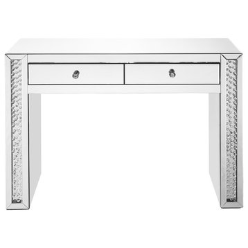 47" Rectangle Crystal Vanity Table, Clear Mirror Finish, Mf91017