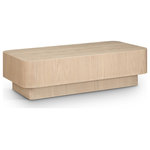 Meridian Furniture - Oakmont Veneer Coffee Table, Natural, Coffee Table - Add functionality and style to your living room or den with this handsome Oakmont natural coffee table. Its rich natural finish and oak veneer bring a touch of sophistication, while the art deco design adds timeless elegance. Perfect for showcasing decor or enjoying coffee with friends, its sturdy construction ensures durability and versatility. Elevate your space with this essential piece that harmonizes practicality with aesthetic appeal, promising to be the focal point of your living area for years to come.