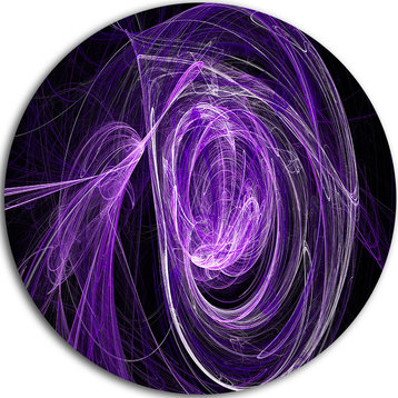Purple Ball Of Yarn, Abstract Digital Art Round Metal Wall Art, 23"