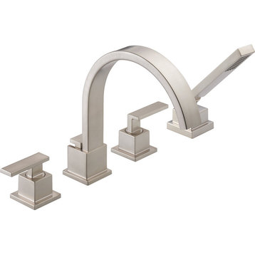 Delta Vero Roman Tub Trim With Hand Shower, Stainless, T4753-SS