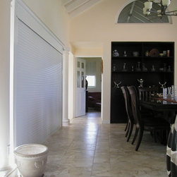 Large Shutter on Open Air Room - Roller Shades