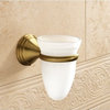 Wall Mounted Frosted Glass Toothbrush Holder With Bronze Mounting