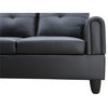 Star Home Living 3PC Faux Leather Sectional w/ottoman (Black)
