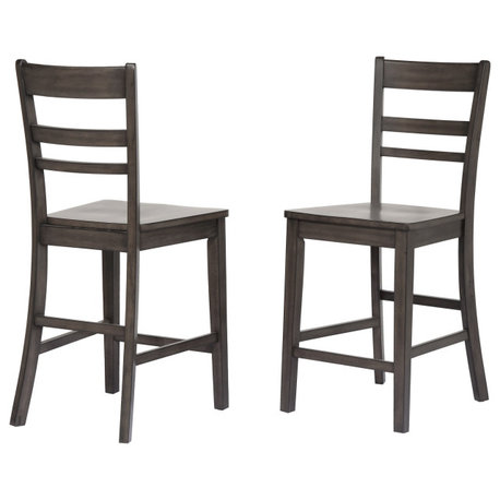 Sunset Trading Shades Of Gray Slat Back Stools | Set Of 2