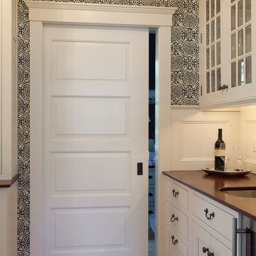 Bar Area with Pomegranate Indigo Wallpaper