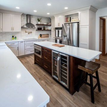 Custom Two-Tone Shaker Style Kitchen with Storage Organization