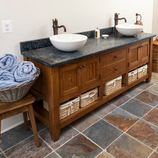 75 Beautiful Slate Floor Bathroom With Soapstone Countertops