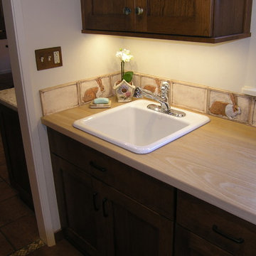 Sally's Custom Cherry Laundry Room with Hand Made Custom Tile