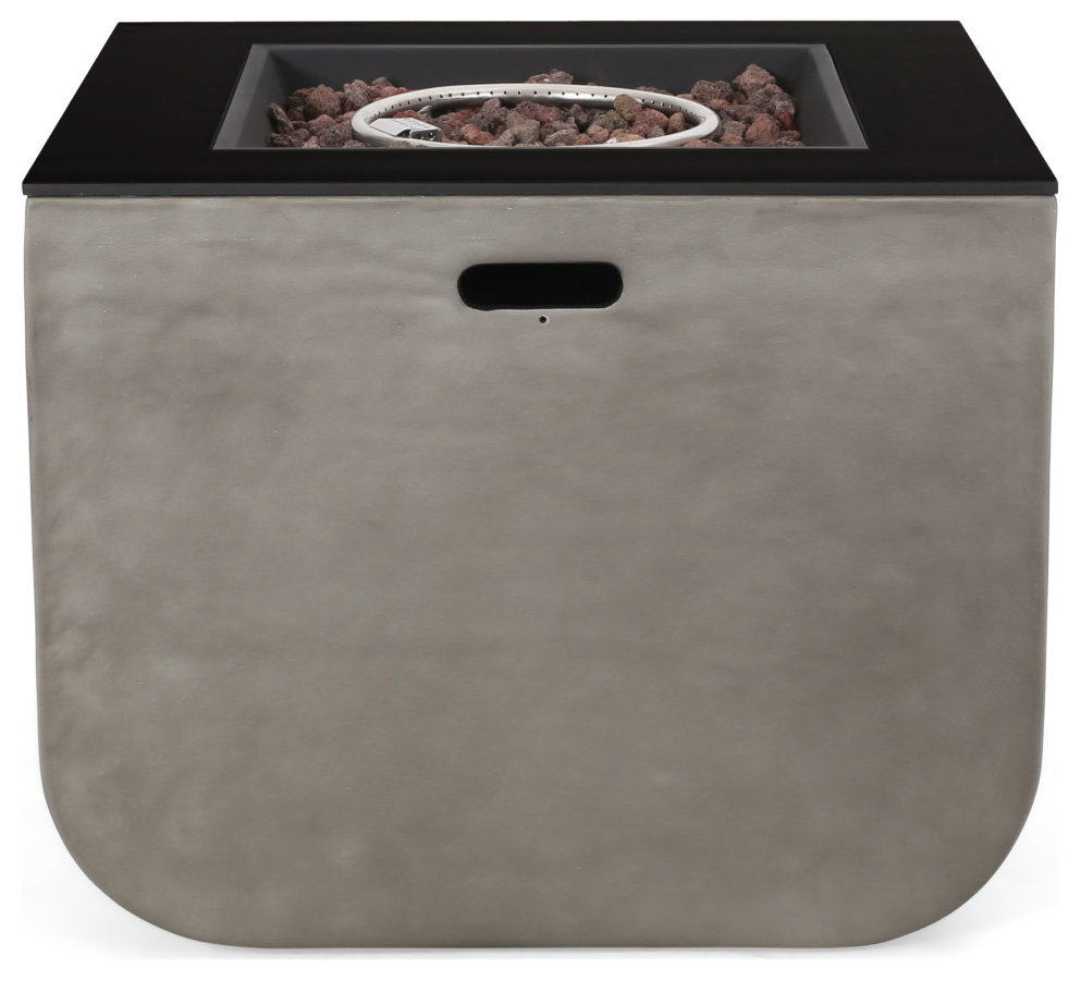 Gwen Outdoor Modern 30-Inch Square Fire Pit
