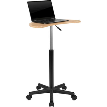 Flash Sit To Stand Mobile Laptop Computer Desk, Maple