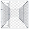 vidaXL Outdoor Dog Kennel Large Dog Crate Puppy Cage without Canopy Top Steel