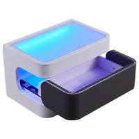 Greatime NL2401 Modern Nightstand With LED, Gray and White