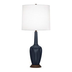 Robert Abbey Cecilia Table Lamp, Midnight Blue Glazed - Table Lamps