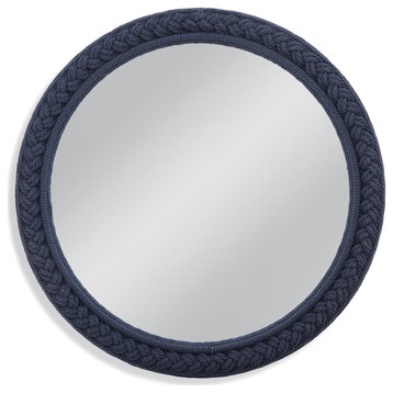 Foremast Wall Mirror, Navy Blue Rope