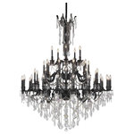 Elegant Lighting - 9245 Rosalia Collection Large Hanging Fixture, Royal Cut - The Rosalia Collection is a stunning and decadent example of the design period of the Austro-Hungarian empire. The bold strength of the four brass casting finishes to choose from is a perfect contrast to the luxuriously draped glistening crystal strands surrounded by candelabra lighting.
