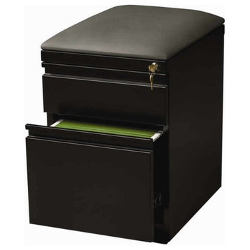 Hirsh 20-in Deep Mobile Pedestal File 2-Drawer Box/File. Black Cushion. Black